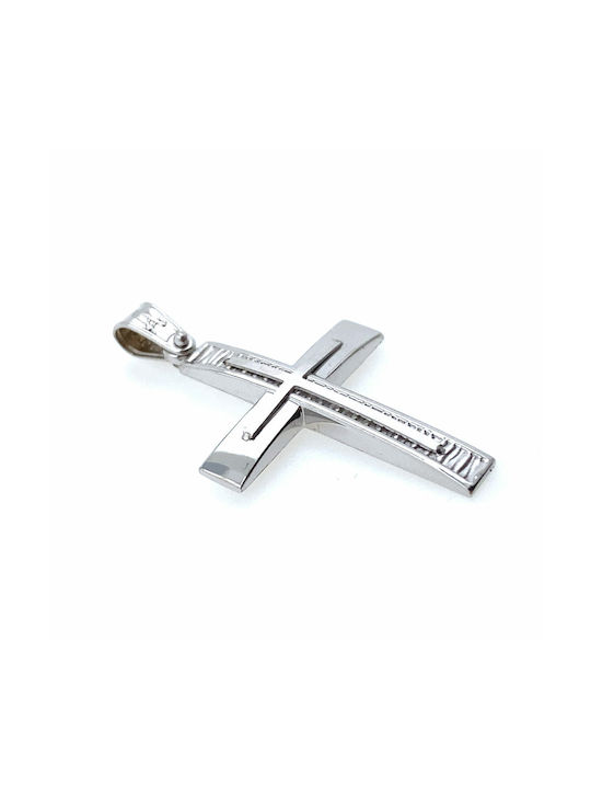 White Gold Cross 14K Xr389