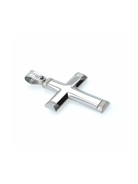 White Gold Cross 14K Xr479