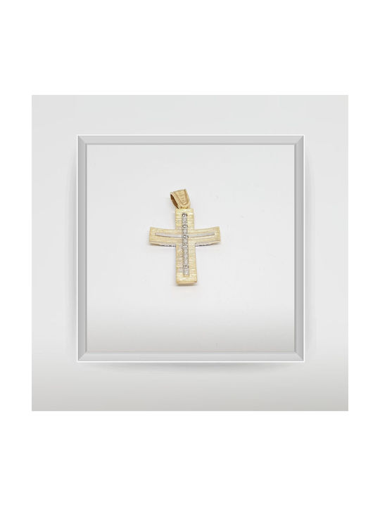 Mentzos Gold Kreuz 14K Beidseitig