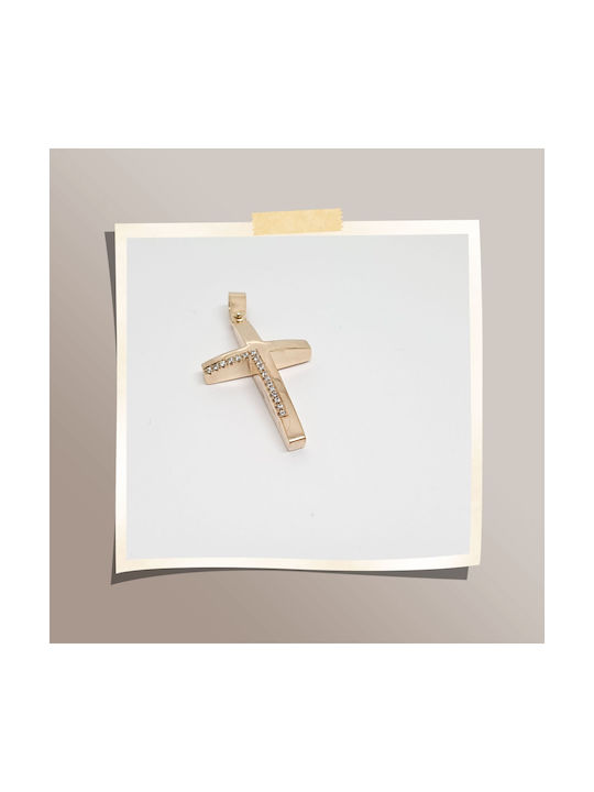 Mentzos Rose Gold Cross 14K