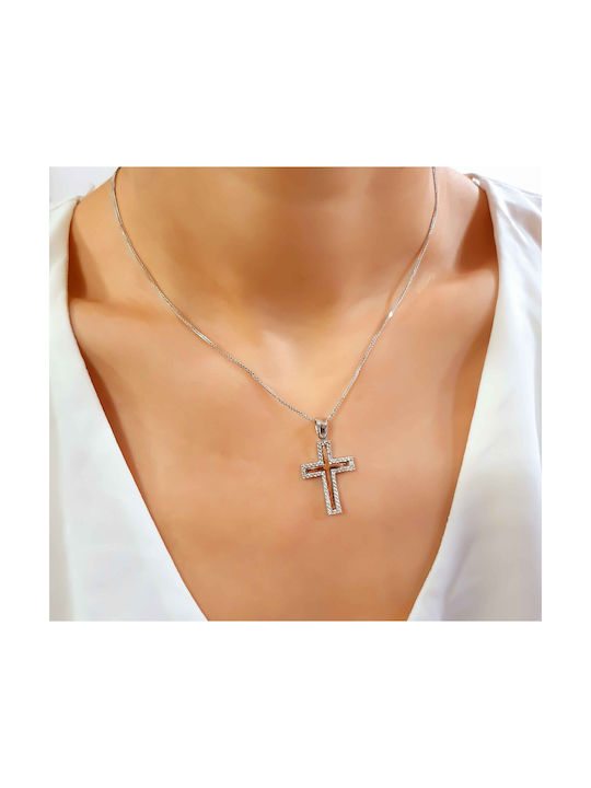 Katsigiannis Women's White Gold Cross 14K