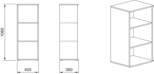 Bibliothek Braun 40x36x106cm