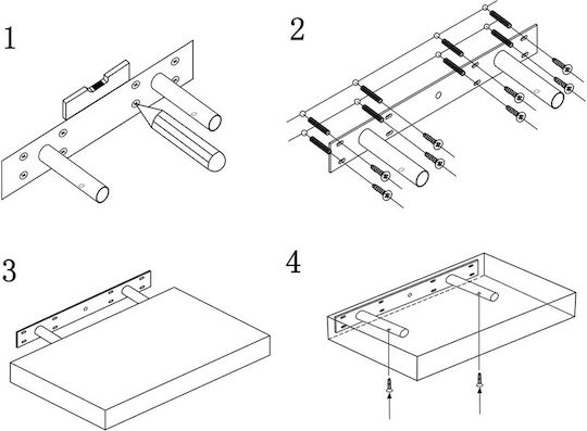Ράφι Καφέ 80x23.5x3.8εκ.