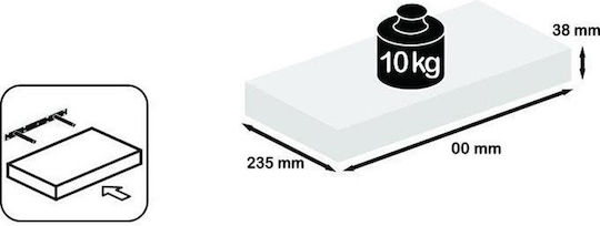Ράφι Καφέ 80x23.5x3.8εκ.