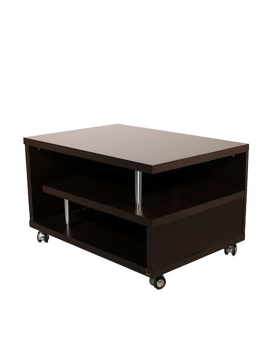 Έπιπλο Τηλεόρασης με Ρόδες Καφέ Μ80xΠ55xΥ48cm