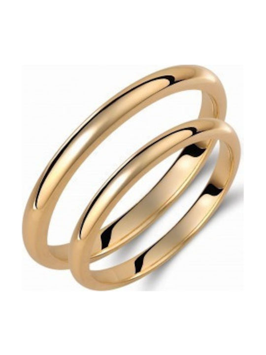 Βέρες Γάμου Valauro Κίτρινο Χρυσό 14k – Πλάτος 2mm