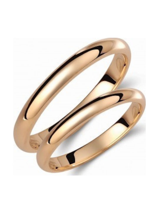 Βέρες Γάμου Valauro Κίτρινο Χρυσό 14k – Πλάτος 2.5mm
