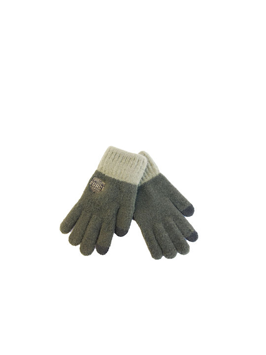 Vamore Unisex Knitted Touch Gloves Khaki