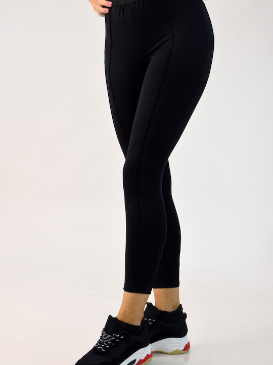 First Woman Women's Cropped Legging High Waisted Black