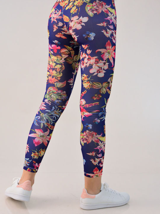 Frauen Lang Leggings Blau