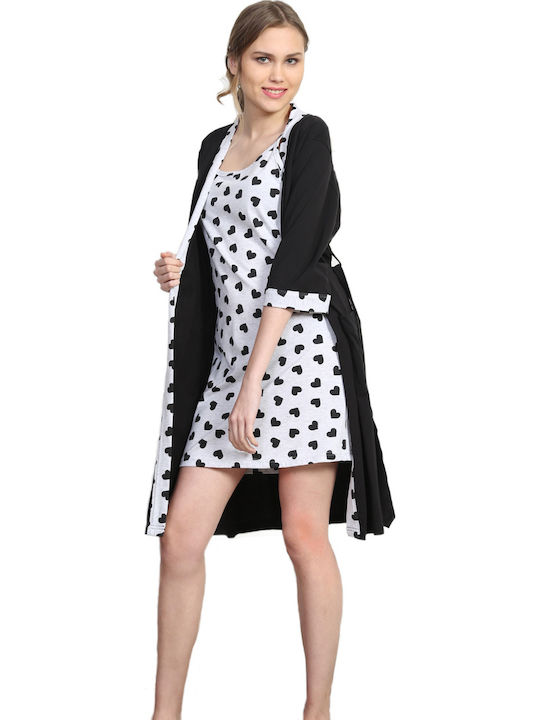 Vienetta Secret Summer Women's Robe with Nightdress White Vienetta Vienetta