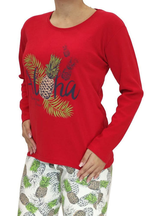 Goodnight Winter Damen Pyjama-Set Red