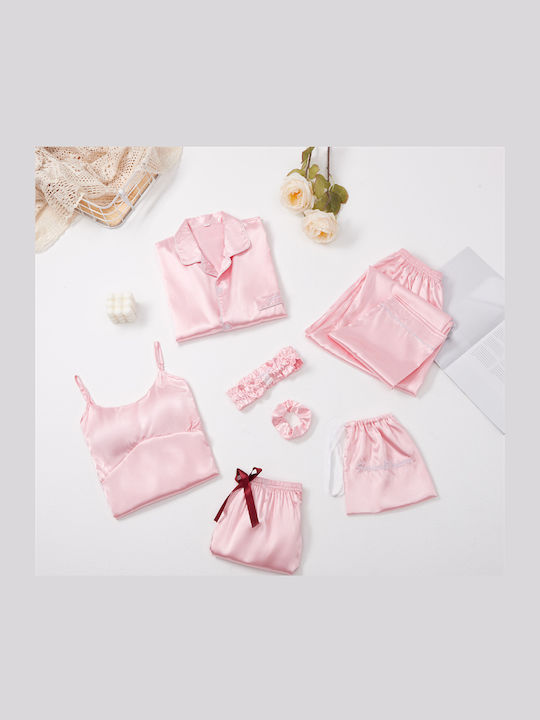 La Lolita Amsterdam Summer Women's Pyjama Set Soft Pink Elia