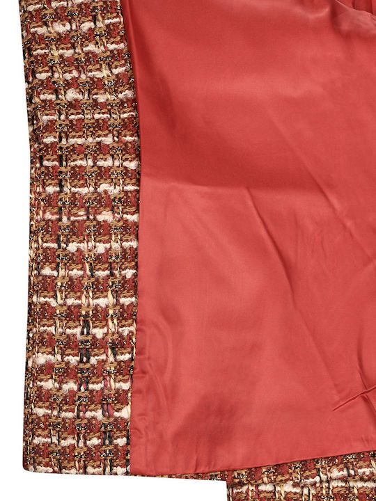 Moony Mood Lurette Short Women's Tweed Blazer Red