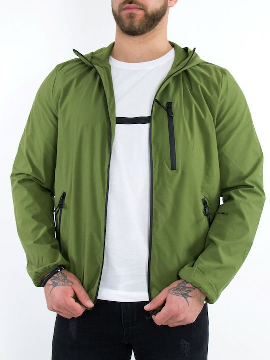 Huxley & Grace Herren Winter Jacke Lässig Khaki