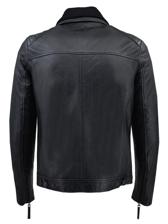 Δερμάτινο Μπουφάν Biker Black