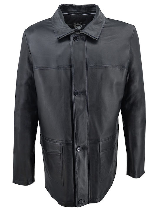 Leather Winter Jacket Black