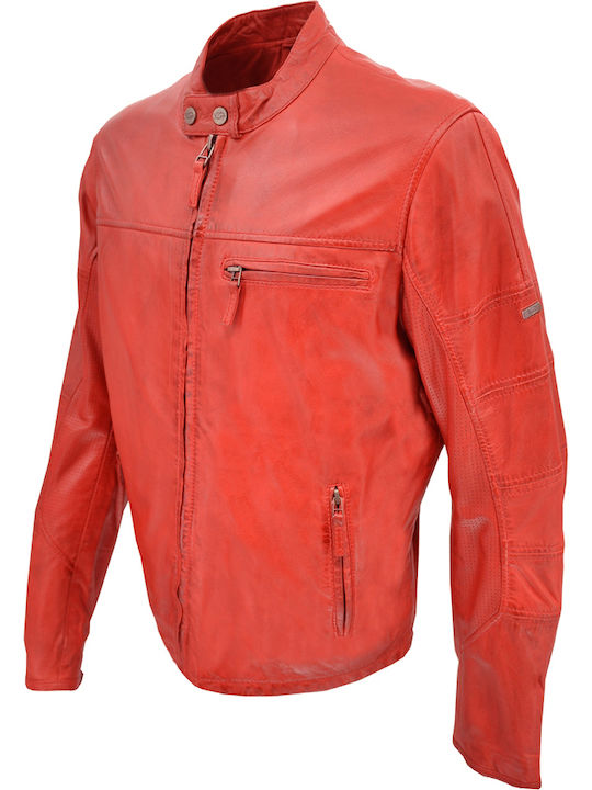 Dermatina 100 Biker Leather Jacket Red