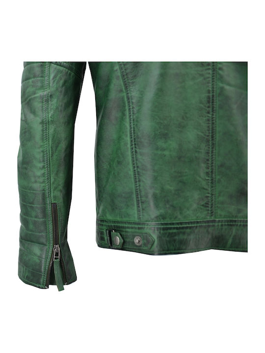 Lederjacke Jacke Biker Grün