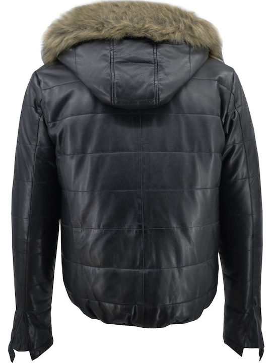 Leather Winter Jacket Black