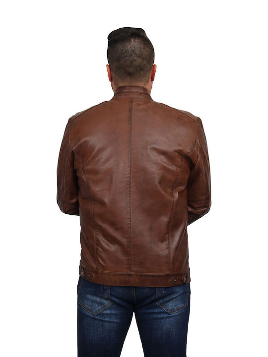 Leatherland Men's Winter Leather Jacket Cognac