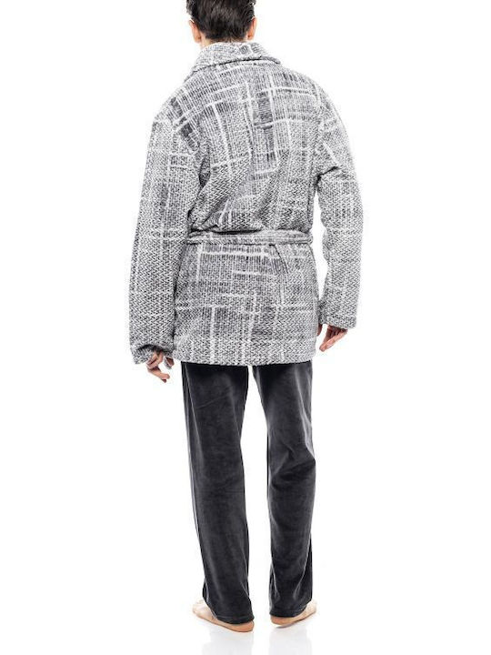 Ulisse Men's Winter Pajama Robe Gray