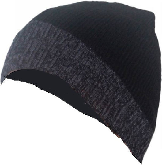 Beanie Ανδρικός Σκούφος Πλεκτός σε Μαύρο χρώμα
