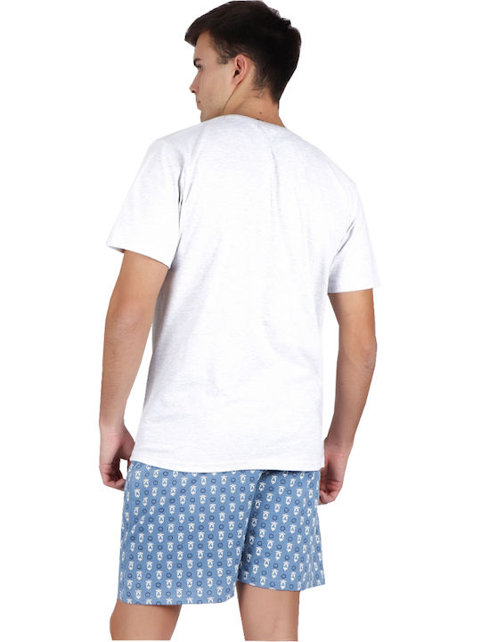 Admas Men's Summer Pajamas Set Gris Jaspe