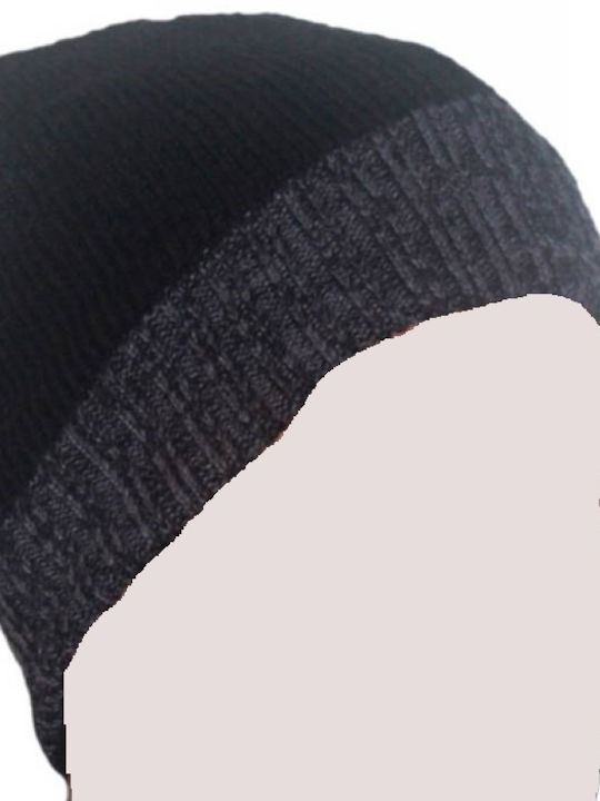 Beanie Ανδρικός Σκούφος Πλεκτός σε Μαύρο χρώμα