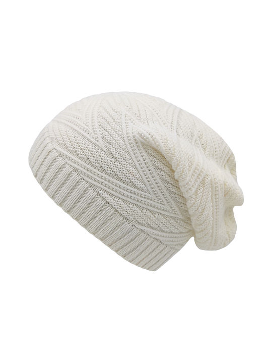 Brims and Trims Knitted Beanie Cap White