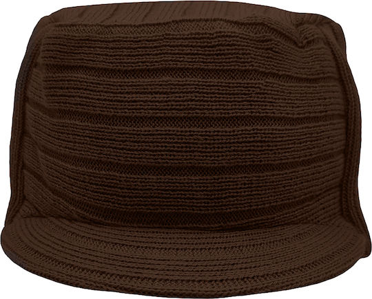 Knitted Beanie Cap Brown