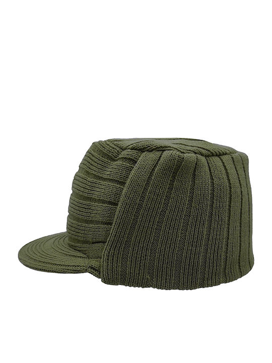 Beanie Unisex Σκούφος Πλεκτός σε Χακί χρώμα