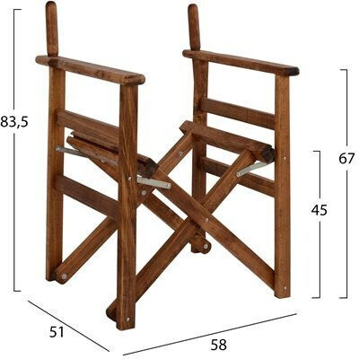 Epiplo-Fos Wooden Director's Chair Skeleton 58x51x83.5cm Brown