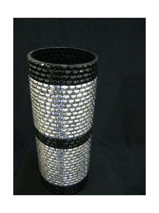 Epiplo-Fos Διακοσμητικό Βάζο Glas Silber 15x15x40cm 1Stück