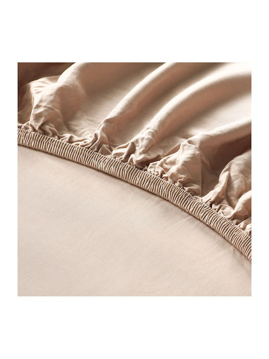 Hauz Σεντόνι King Size με Λάστιχο 200x200+40εκ. Dusty Pink
