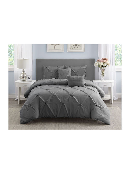 Olia Home Bettdecken-Set Großes Doppelbett 234x244cm Grey 5Stück