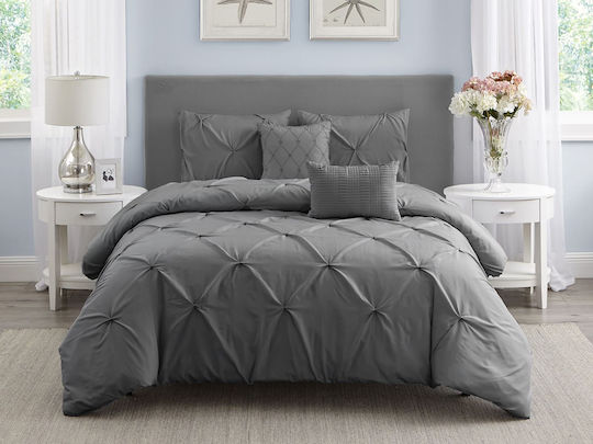 Olia Home Σετ Πάπλωμα Υπέρδιπλο 234x244εκ. Γκρί 5τμχ