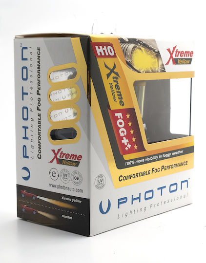 Photon Lamps Car Xtreme H10 Halogen 3000K Warm White 12V 42W 2pcs