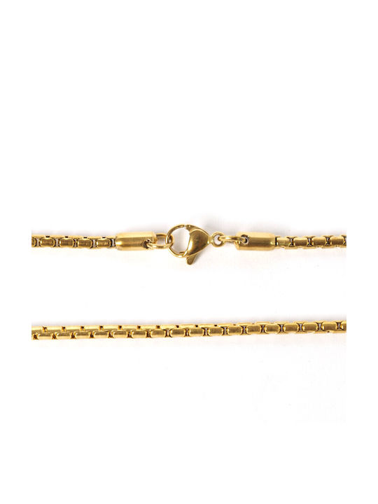 Chain Neck from Steel Gold-plated Thin Thickness 2mm and Length 50cm