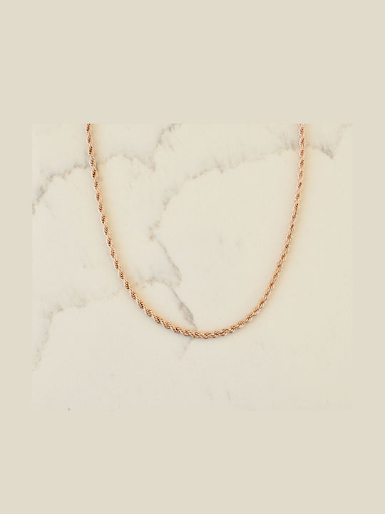 FantazyStores Αλυσίδα Λαιμού Στριφτή Επιχρυσωμένη