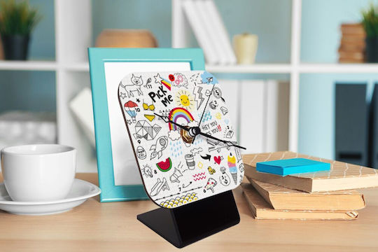 Koupakoupa Wooden Desktop Clock Doodle