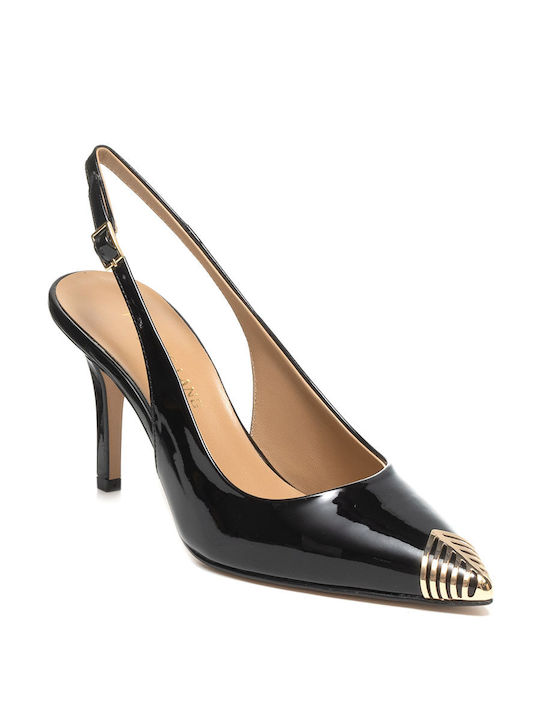 Philippe Lang Patent Leather Pointed Toe Black Heels