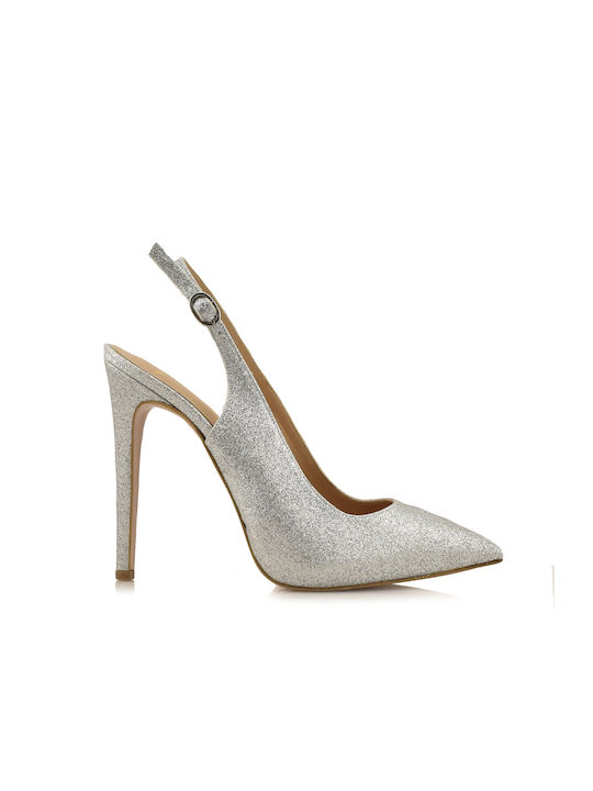 Aris Tsoubos Leather Pointed Toe Silver Heels Designer