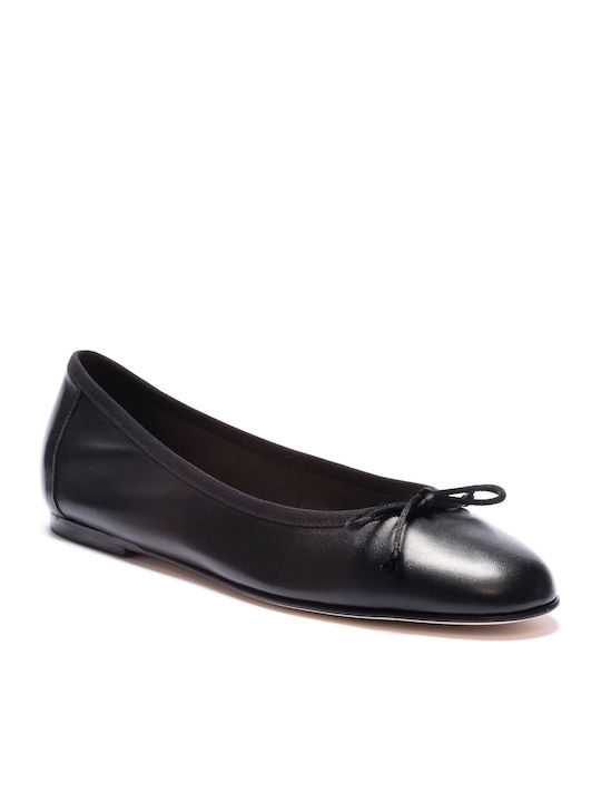 Perlamoda Leather Ballerinas Black