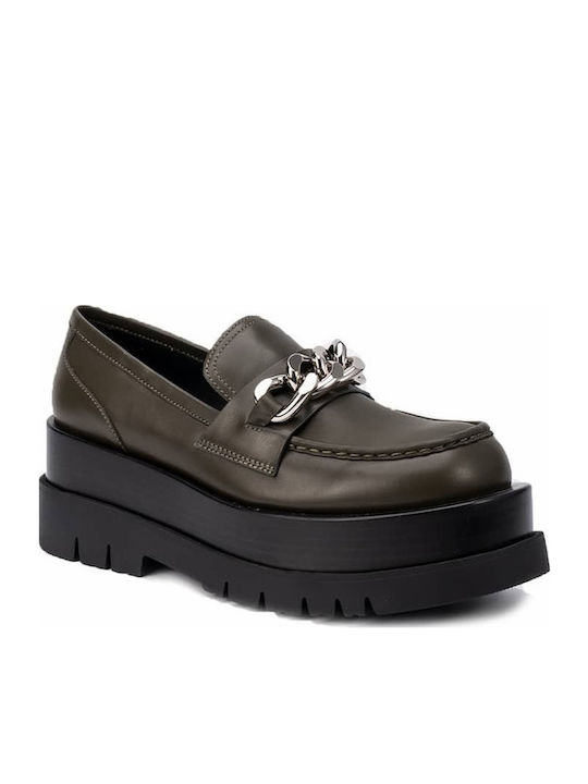 Jeffrey Campbell Recess Women's Loafers in Green Color