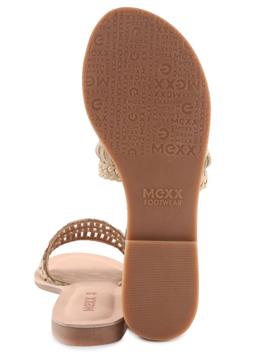 Mexx Enver Damen Flache Sandalen in Beige Farbe