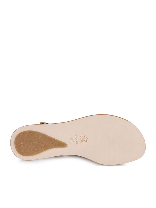 Women's Flat Sandals in Beige Color