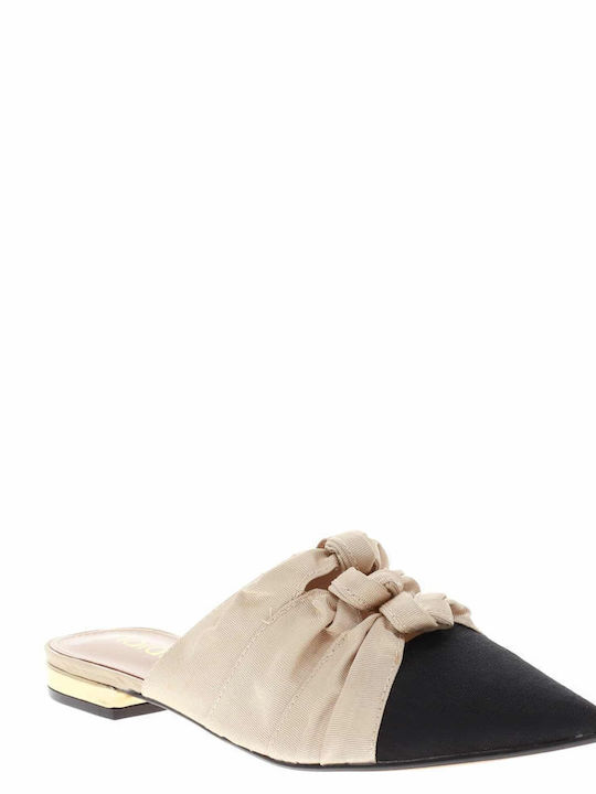 Flach Mules in Beige Farbe
