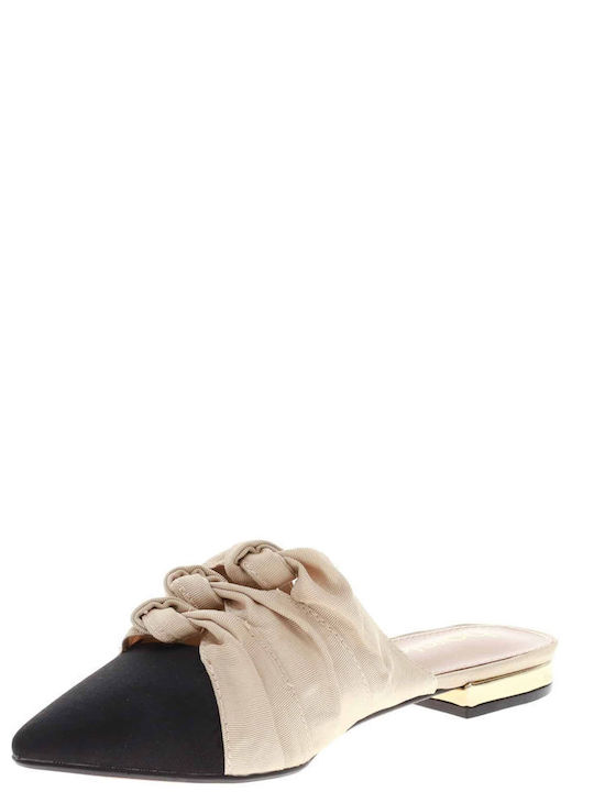 Flach Mules in Beige Farbe