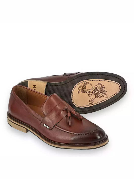 Monte Napoleone Men's Leather Loafers Brown